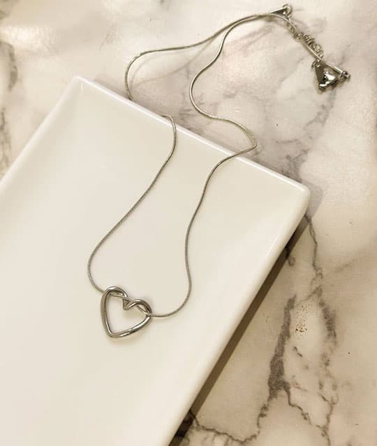 corazon plateado Collar-Corazón Plateado - Imagen 1