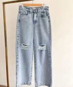 Jean Wide Leg Rígido – Detalles Rotos - Imagen 2