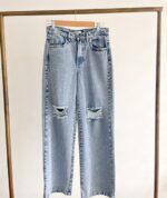 Jean Wide Leg Rígido – Detalles Rotos - Imagen 3